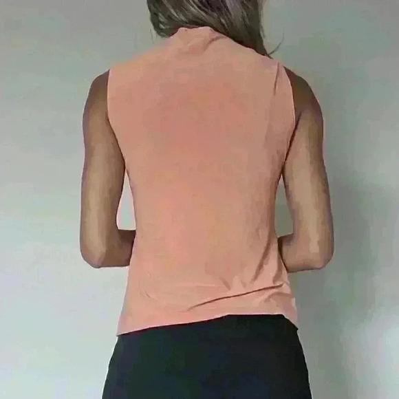 Laura Petites, Tank  top, pink, orange, square neck, size small - Picture 3 of 7